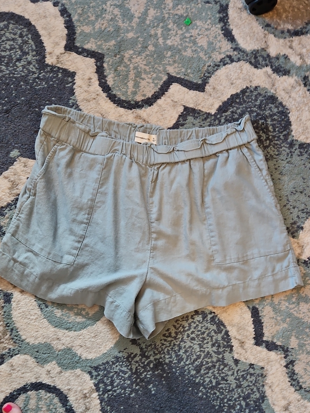 Abercrombie & Fitch Women's High-Waist Light Sage Pull-On Shorts